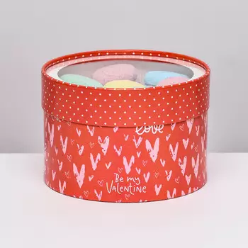 Коробка для макарун тубус с окном with love! 16169 см