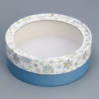 Коробка новогодняя для макарун тубус с окном