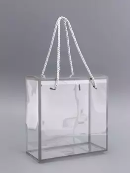 Коробка из pet с ручками, серебрянная, 20 х 20 х 9 см