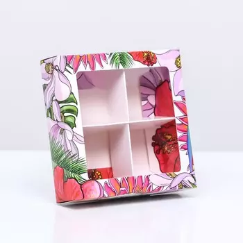 Коробка под 4 конфеты,