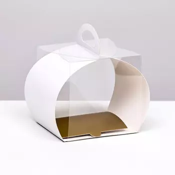 Коробка под бенто - торт, белая 101010 см