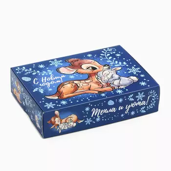 Коробка новогодняя подарочная, 21 х 15 х 5 см, бэмби