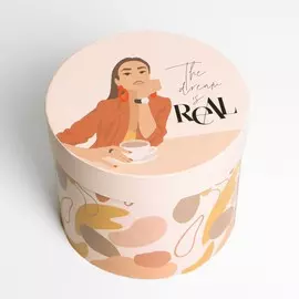 Коробка подарочная круглая girl, 17.5 × 20 см