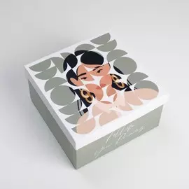 Коробка подарочная квадратная girl , 20 × 20 × 11 см