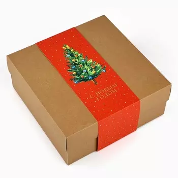 Коробка подарочная новогодняя складная