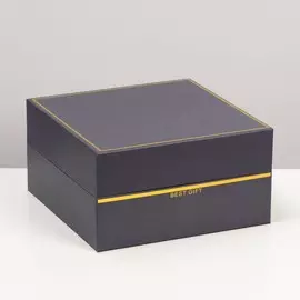 Коробка подарочная с откидной крышкой, серая, 28 х 28 х 15 см