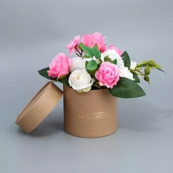 Коробка подарочная шляпная из крафта, упаковка,