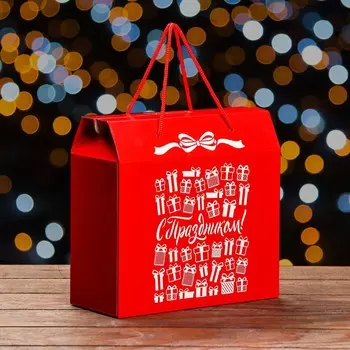 Коробка новогодняя подарочная складная