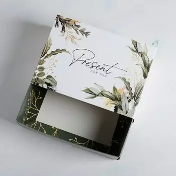 Коробка подарочная складная, упаковка, present for you, 25 х 18 х 10 см