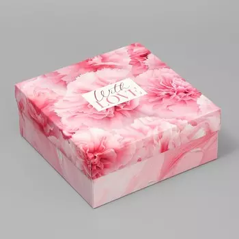Коробка подарочная складная, упаковка, with love, 17 х 17 х 7 см