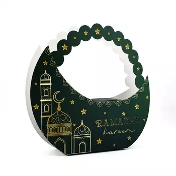 Коробка подарочная на рамадан, ramadan kareem, тиснение, 23 х 21 х 5 см