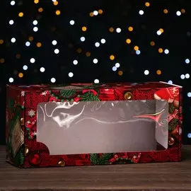 Коробка самосборная, с окном,