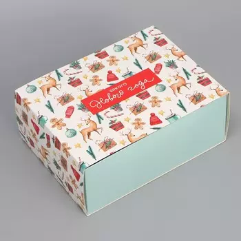 Коробка подарочная новогодняя складная