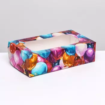 Коробка складная с окном под зефир