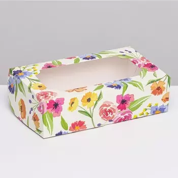 Коробка складная с окном под зефир