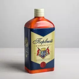Коробка жестяная в форме бутылки