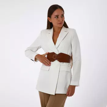 Ремень женский широкий, 8510 см, пряжка металл, золотистая, рыжий