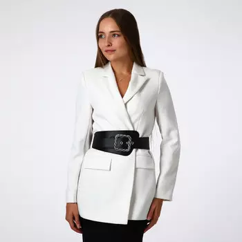 Ремень-корсет женский широкий, на резинке, 9011.5 см, пряжка металл, серебристая, черный