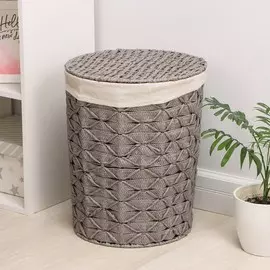 Корзина для белья плетеная круглая
