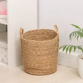 Корзина для белья плетеная круглая