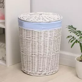 Корзина для белья плетеная круглая