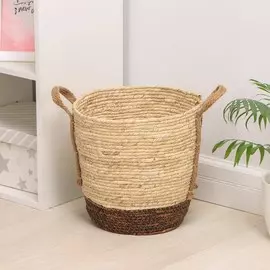 Корзина для белья плетеная круглая