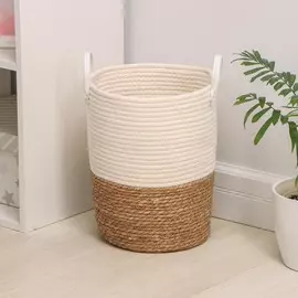 Корзина для белья плетеная круглая