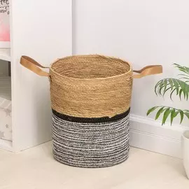 Корзина для белья плетеная круглая