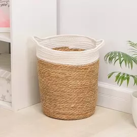 Корзина для белья плетеная круглая