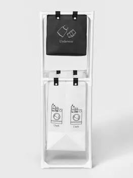 Корзина для белья складная доляна, 283995 см, черная, белая