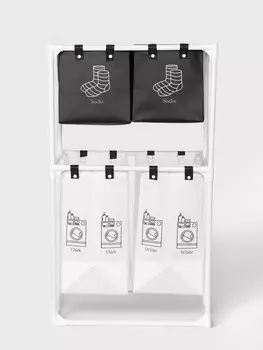 Корзина для белья складная доляна, 563995 см, черная, белая