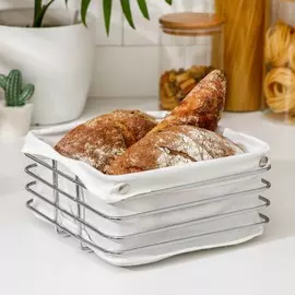 Корзина для хлеба доляна, 21×21×10 см, цвет белый