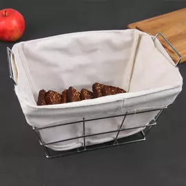 Корзина для хлеба доляна, 27,3×25,3×16 см, хром