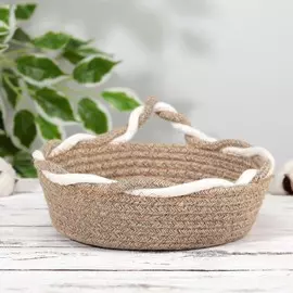 Корзина для хранения плетёная ручной работы доляна