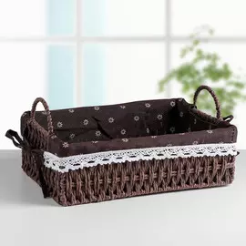 Корзина для хранения плетёная ручной работы доляна