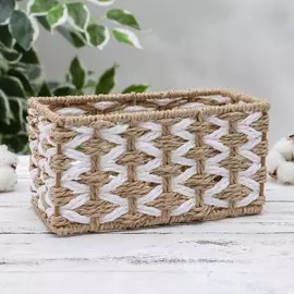 Корзина для хранения плетеная ручной работы доляна