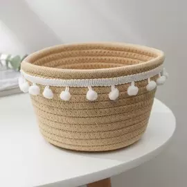 Корзина для хранения плетеная ручной работы доляна