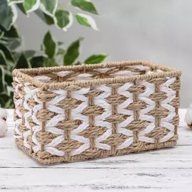 Корзина для хранения плетеная ручной работы доляна