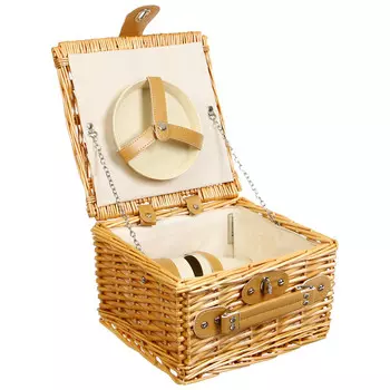 Корзина для пикника maclay, плетеная, 2 персоны, 27х26х16 см, лоза