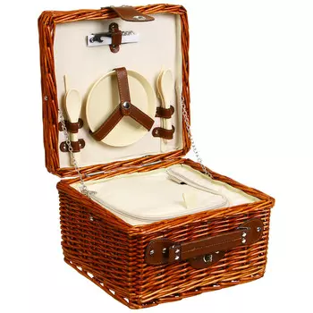 Корзина - холодильник для пикника maclay, плетеная, 2 персоны, 30х30х28 см, лоза