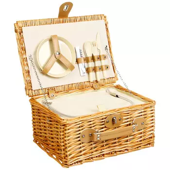 Корзина - холодильник для пикника maclay, плетеная, 2 персоны, 38х27х20 см, лоза