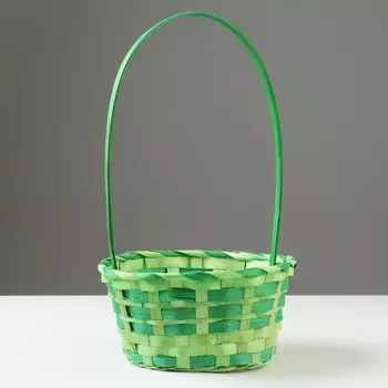 Корзина плетеная, 20,5 9,5 33 см, зеленая, бамбук