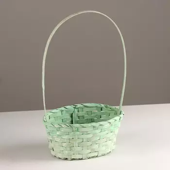 Корзина плетеная, 21х15х10хh38см, зеленый, бамбук