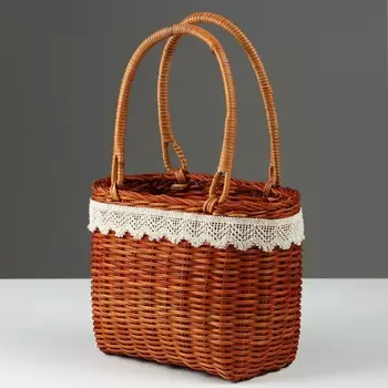 Корзина плетеная, 24 х 13 х 18/34 см, секвойя