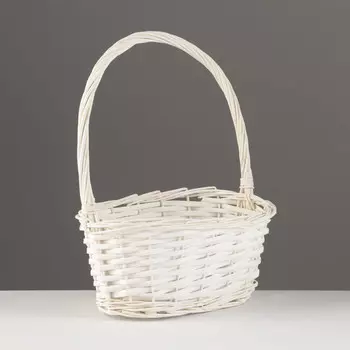 Корзина плетеная, 25х17х11х30 см, белый, ива