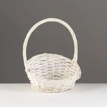 Корзина плетеная, 25х25х5х13,5х30 см, белый, ива