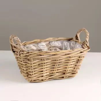 Корзина плетеная, 30x20xh15см, натуральная, ротанг