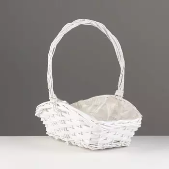 Корзина плетеная 33х20h9/13/33 b23х13, белый, ива