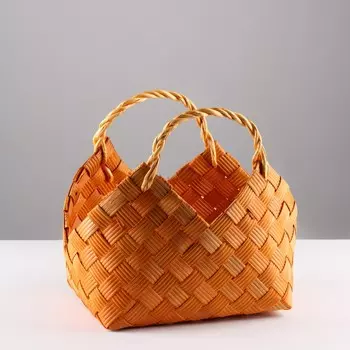 Корзина плетеная, 35,5х25,5х24/31 см, бамбук