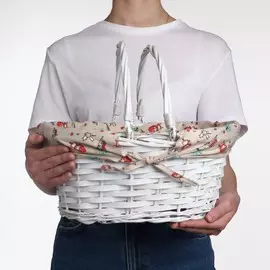 Корзина плетеная, 35х27х17 см, лоза, ткань